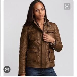 Eddie Bauer Brown Leather Jacket for Women